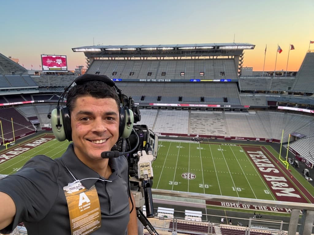 Jeff Hogg filming Texas A&M